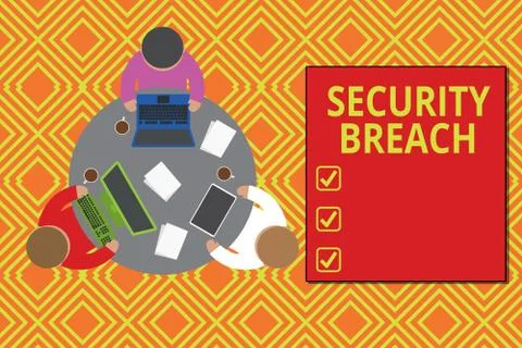 Text sign showing Security Breach. Conceptual photo incident that results in 库存插图