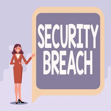 Text sign showing Security Breach. Business idea any incident that results in 스톡 일러스트