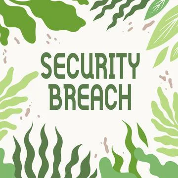 Text sign showing Security Breach. Internet Concept incident that results in Illustrazione stock