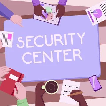 Text sign showing Security Center. Word Written on centralized unit that deals Stock Illustration