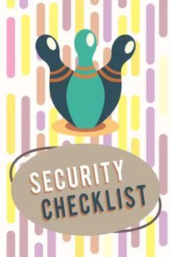 Text sign showing Security Checklist. Conceptual photo Protection of Data and Stock Illustration