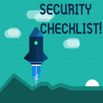 Text sign showing Security Checklist. Conceptual photo list with authorized Illustrazione stock