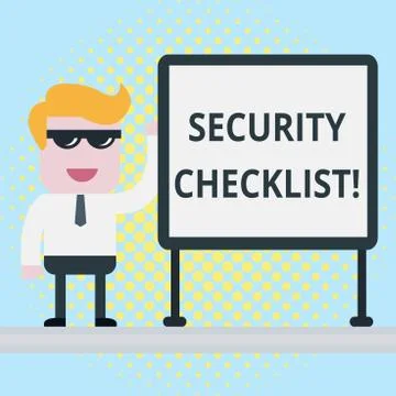 Text sign showing Security Checklist. Conceptual photo Protection of Data and Stock Illustration