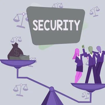 Text sign showing Security. Concept meaning The state of feeling safe stable and Illustration