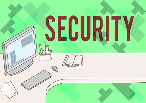 Text sign showing Security. Conceptual photo measures taken to be safe Quality イラスト素材