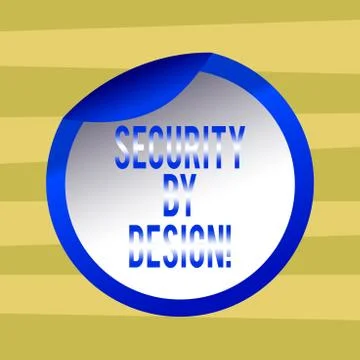 Text sign showing Security By Design. Conceptual photo software has been Illustrazione stock