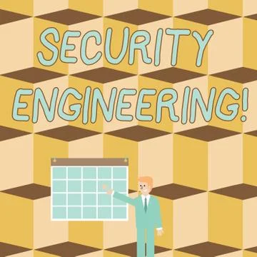 Text sign showing Security Engineering. Conceptual photo focus on the security Stock Illustration