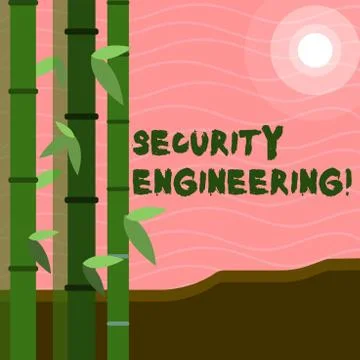 Text sign showing Security Engineering. Conceptual photo focus on the security Illustrazione stock