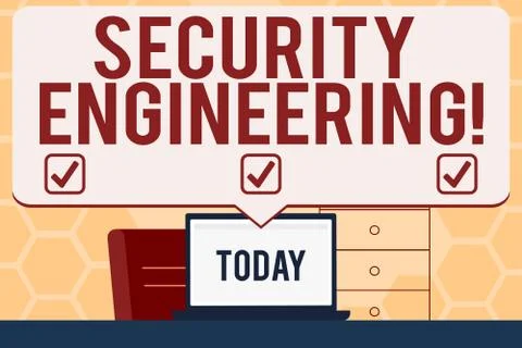 Text sign showing Security Engineering. Conceptual photo focus on the security 스톡 일러스트