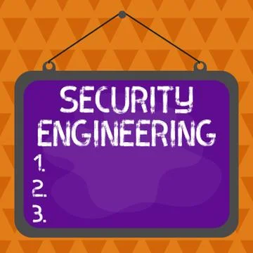 Text sign showing Security Engineering. Conceptual photo focus on the security Stock Illustration