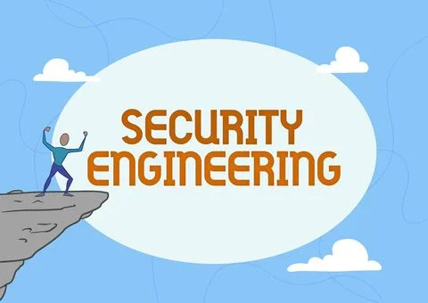 Text sign showing Security Engineering. Word Written on focus on the security 스톡 일러스트