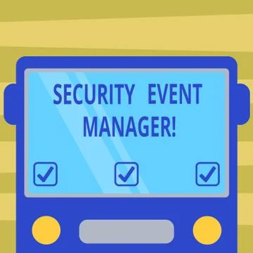 Text sign showing Security Event Manager. Conceptual photo tools used to Ilustração Stock