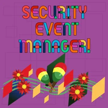 Text sign showing Security Event Manager. Conceptual photo tools used to Ilustração Stock