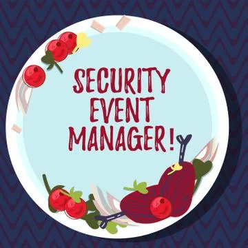 Text sign showing Security Event Manager. Conceptual photo tools used to Ilustração Stock