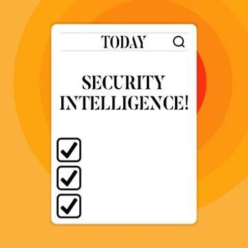 Text sign showing Security Intelligence. Conceptual photo protecting an Stock Illustration