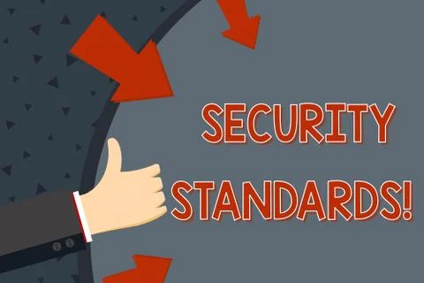 Text sign showing Security Standards. Conceptual photo the scope of security Stock Illustration