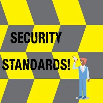 Text sign showing Security Standards. Conceptual photo the scope of security Stock Illustration