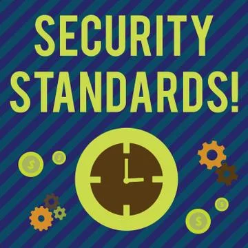 Text sign showing Security Standards. Conceptual photo the scope of security Stock Illustration