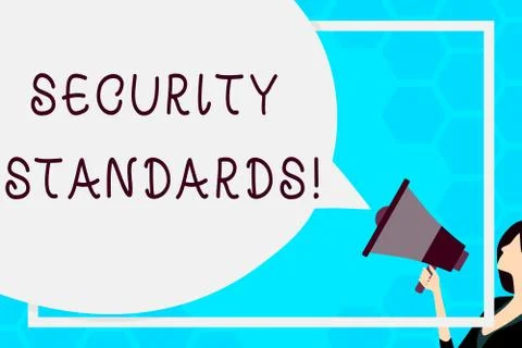Text sign showing Security Standards. Conceptual photo the scope of security Stock Illustration