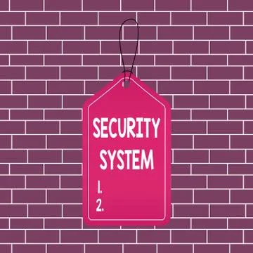 Text sign showing Security System. Conceptual photo system designed to detect Stockillustratie