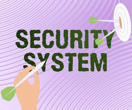 Text sign showing Security System. Conceptual photo system designed to detect Stockillustratie