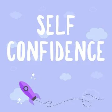 Text sign showing Self Confidence. Business idea a feeling of trust in one s is Stock Illustration