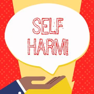Text sign showing Self Harm. Conceptual photo deliberate injury typically Illustrazione stock