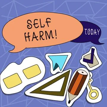 Text sign showing Self Harm. Conceptual photo deliberate injury typically Illustrazione stock