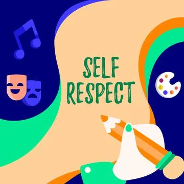 Text sign showing Self Respect. Conceptual photo Pride and confidence in oneself Stock Illustration
