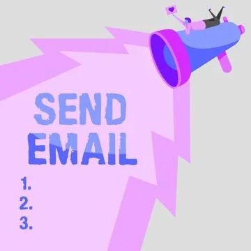 Text sign showing Send Email. Concept meaning the system for using computers to 스톡 일러스트
