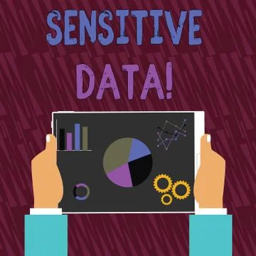 Text sign showing Sensitive Data. Conceptual photo information that is protected Illustrazione stock
