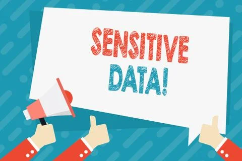 Text sign showing Sensitive Data. Conceptual photo information that is protected Stock Illustration