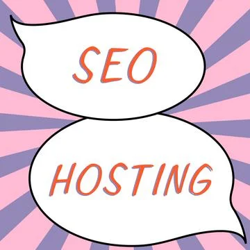 Text sign showing Seo Hosting. Business idea building website in a way that is Stock Illustration