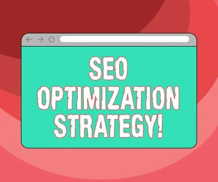 Text sign showing Seo Optimization Strategy. Conceptual photo process of Stock Illustration