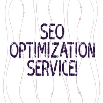 Text sign showing Seo Optimization Service. Conceptual photo Aim to increase the Illustrazione stock