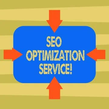 Text sign showing Seo Optimization Service. Conceptual photo Aim to increase the Stock Illustration