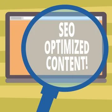 Text sign showing Seo Optimized Content. Conceptual photo Making website pages イラスト素材