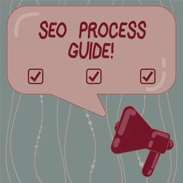 Text sign showing Seo Process Guide. Conceptual photo set actions improve online 스톡 일러스트