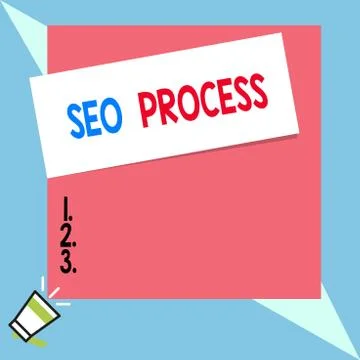 Text sign showing Seo Process. Conceptual photo steps of increasing the quality Stock Illustration