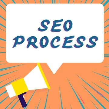 Text sign showing Seo Process. Business concept steps of increasing the quality Stock Illustration
