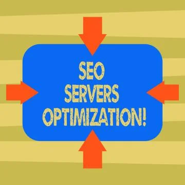 Text sign showing Seo Servers Optimization. Conceptual photo SEO network working Stockillustratie