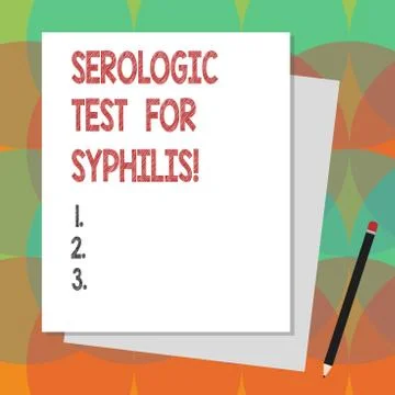 Text sign showing Serologic Test For Syphilis. Conceptual photo Laboratory tests Illustrazione stock