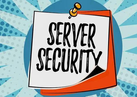 Text sign showing Server Security. Word Written on web server that guarantees 库存插图