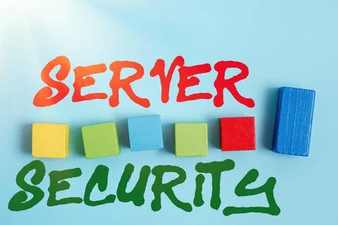 Text sign showing Server Security. Business showcase web server that guarantees Stock Photos