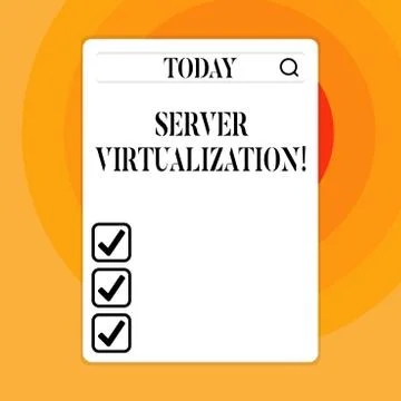 Text sign showing Server Virtualization. Conceptual photo allow for more than Stock Illustration