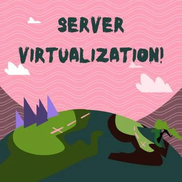 Text sign showing Server Virtualization. Conceptual photo allow for more than Stock Illustration