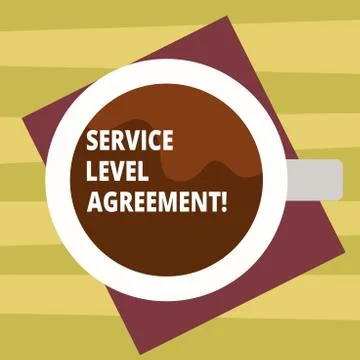 Text sign showing Service Level Agreement. Conceptual photo Commitment between a Stockillustratie