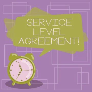Text sign showing Service Level Agreement. Conceptual photo Commitment between a Stock Illustration