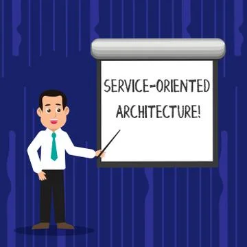 Text sign showing Service Oriented Architecture. Conceptual photo services co Stock Illustration