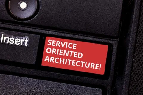Text sign showing Service Oriented Architecture. Conceptual photo Central Foto stock